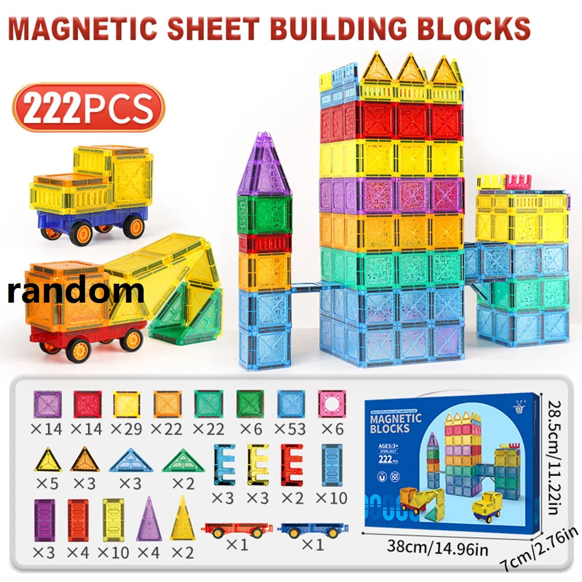 Sajo™ Magnetic Tiles Building Blocks Set for Kids