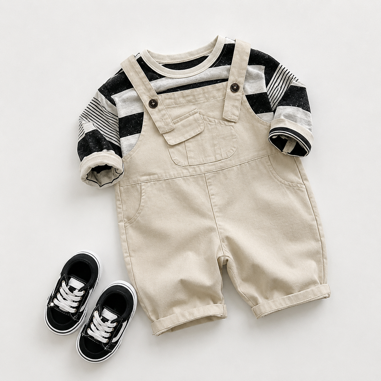 Little Explorer Premium Cotton Dungaree Shorts