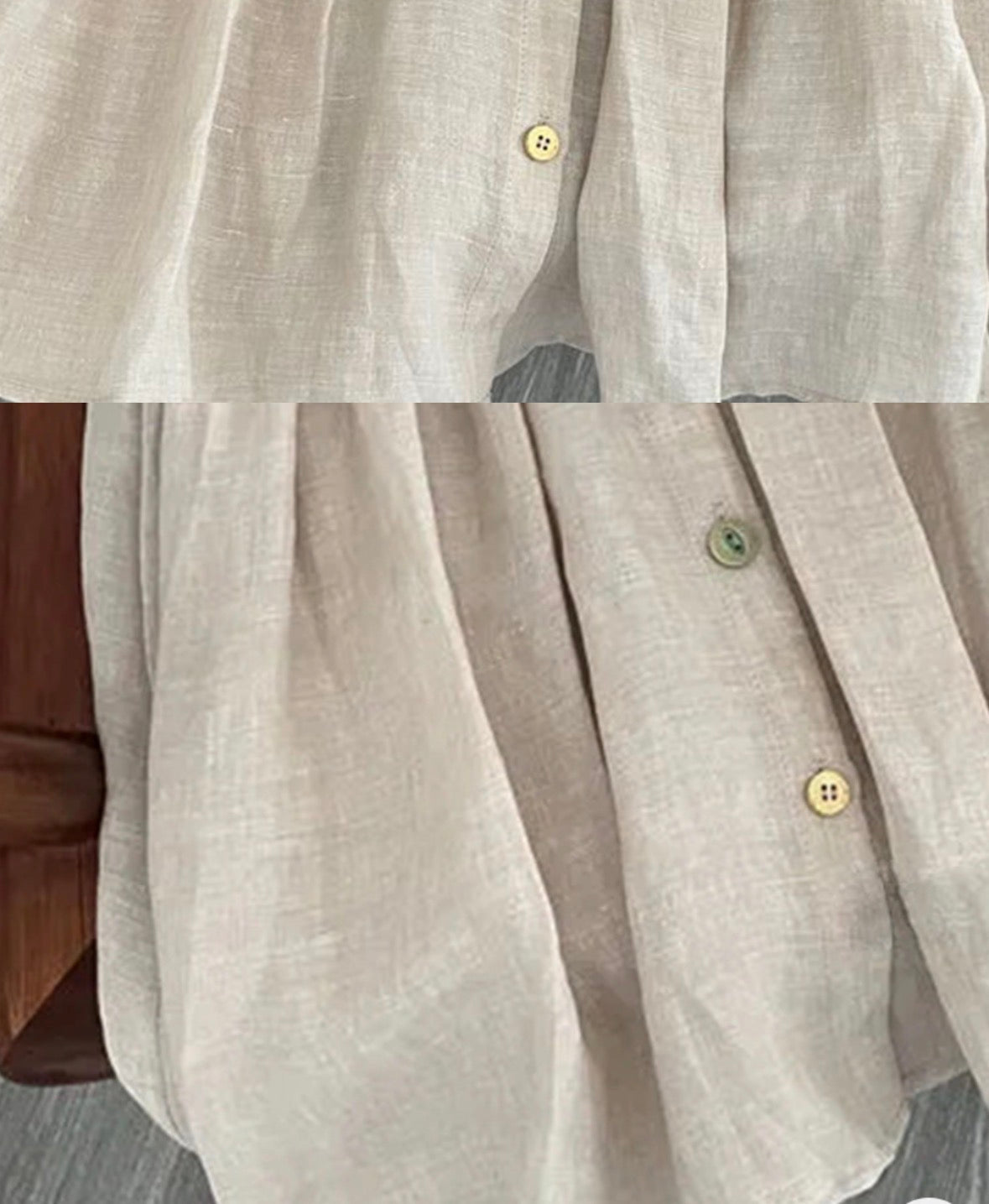 Rainbow Button Linen Dress