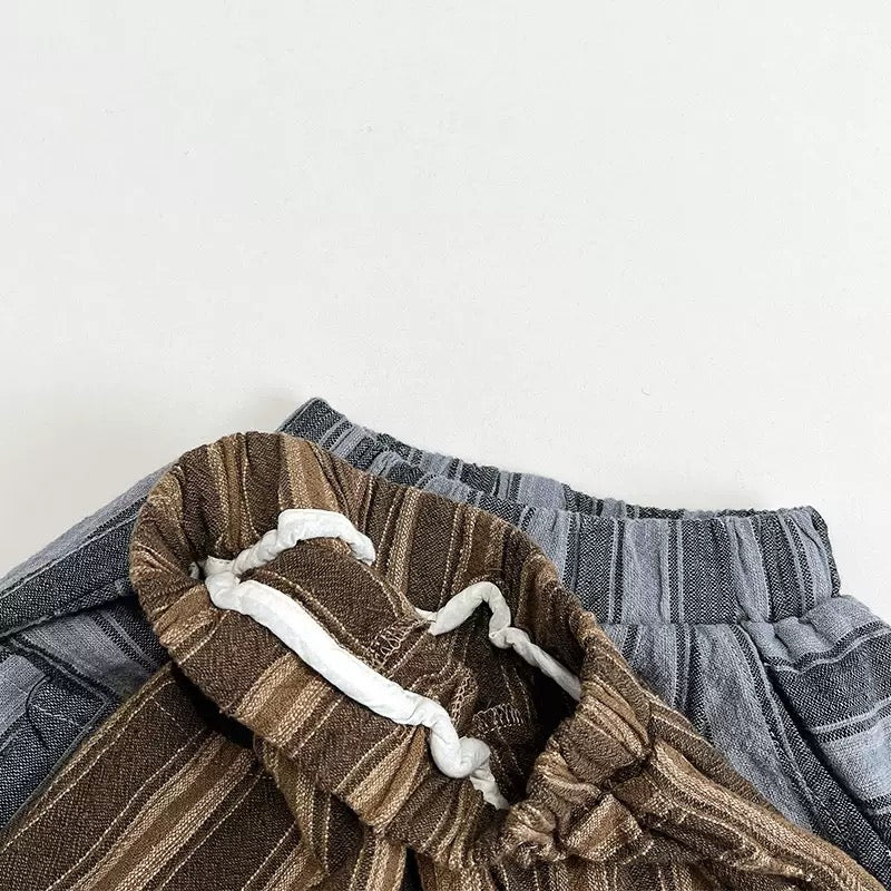 SAJO Kids Striped Linen Shorts | Casual Summer Cotton Shorts for Boys & Girls