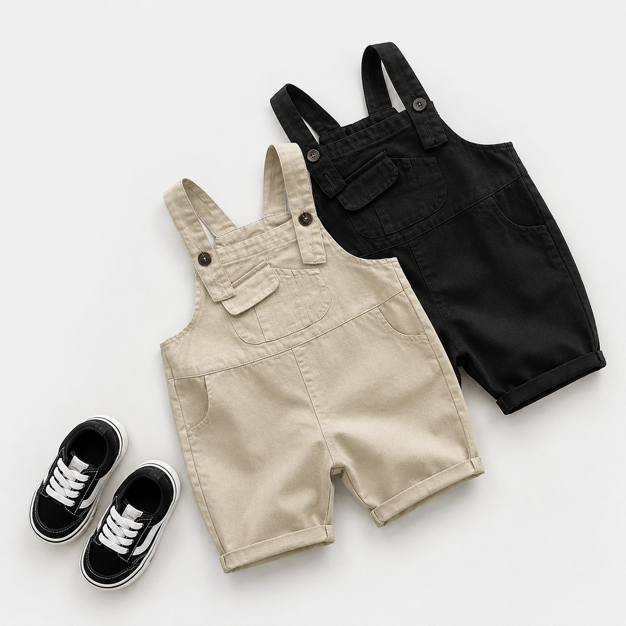 Little Explorer Premium Cotton Dungaree Shorts