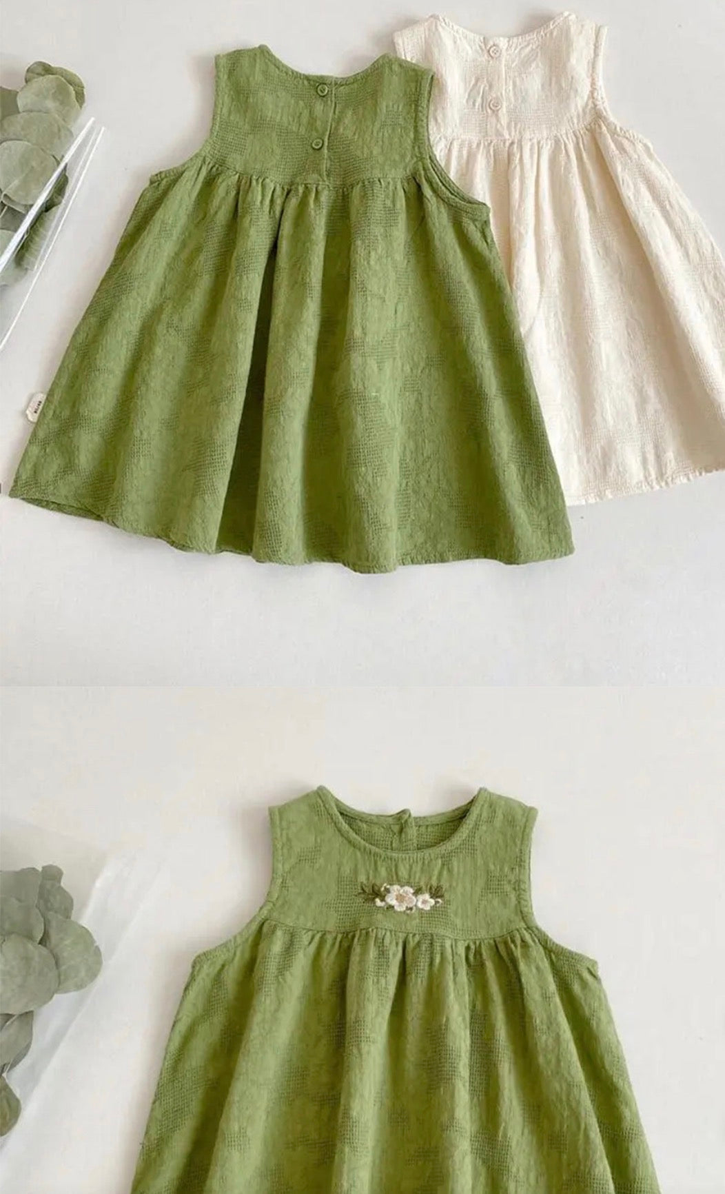 Sajo™ Girls Embroidered Sleeveless Vest Dress - Fresh & Breezy Summer Style!