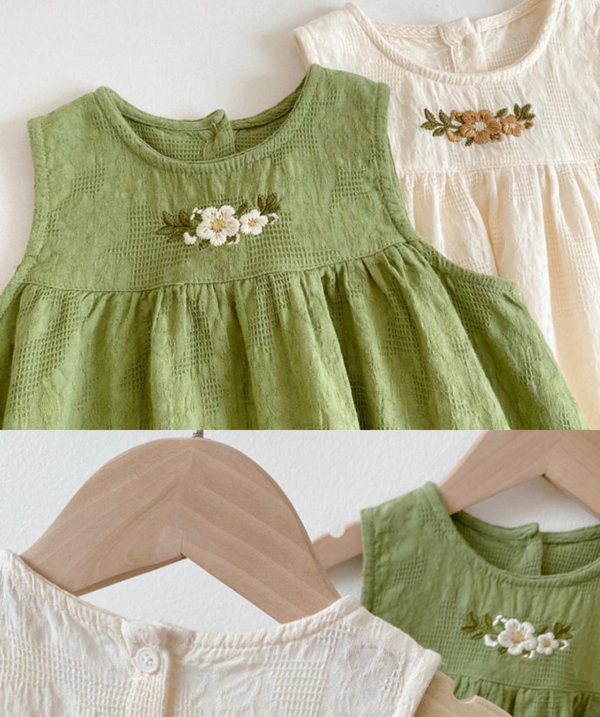 Sajo™ Girls Embroidered Sleeveless Vest Dress - Fresh & Breezy Summer Style!