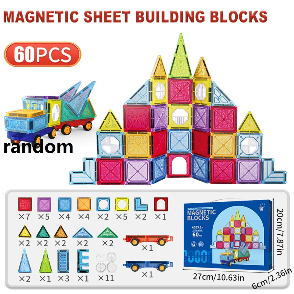 Sajo™ Magnetic Tiles Building Blocks Set for Kids