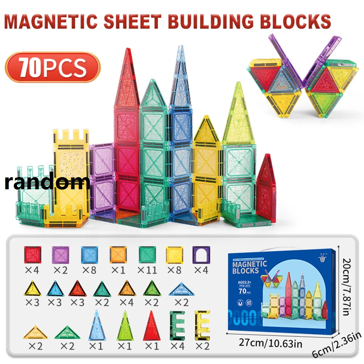 Sajo™ Magnetic Tiles Building Blocks Set for Kids