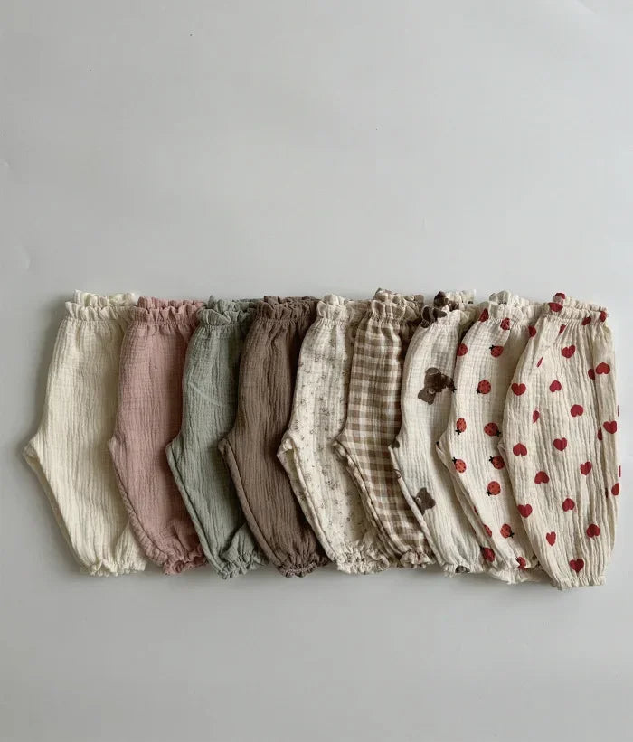 Sajo™ Organic Cotton Baby Pants – Soft Muslin Bottoms for Newborns & Toddlers