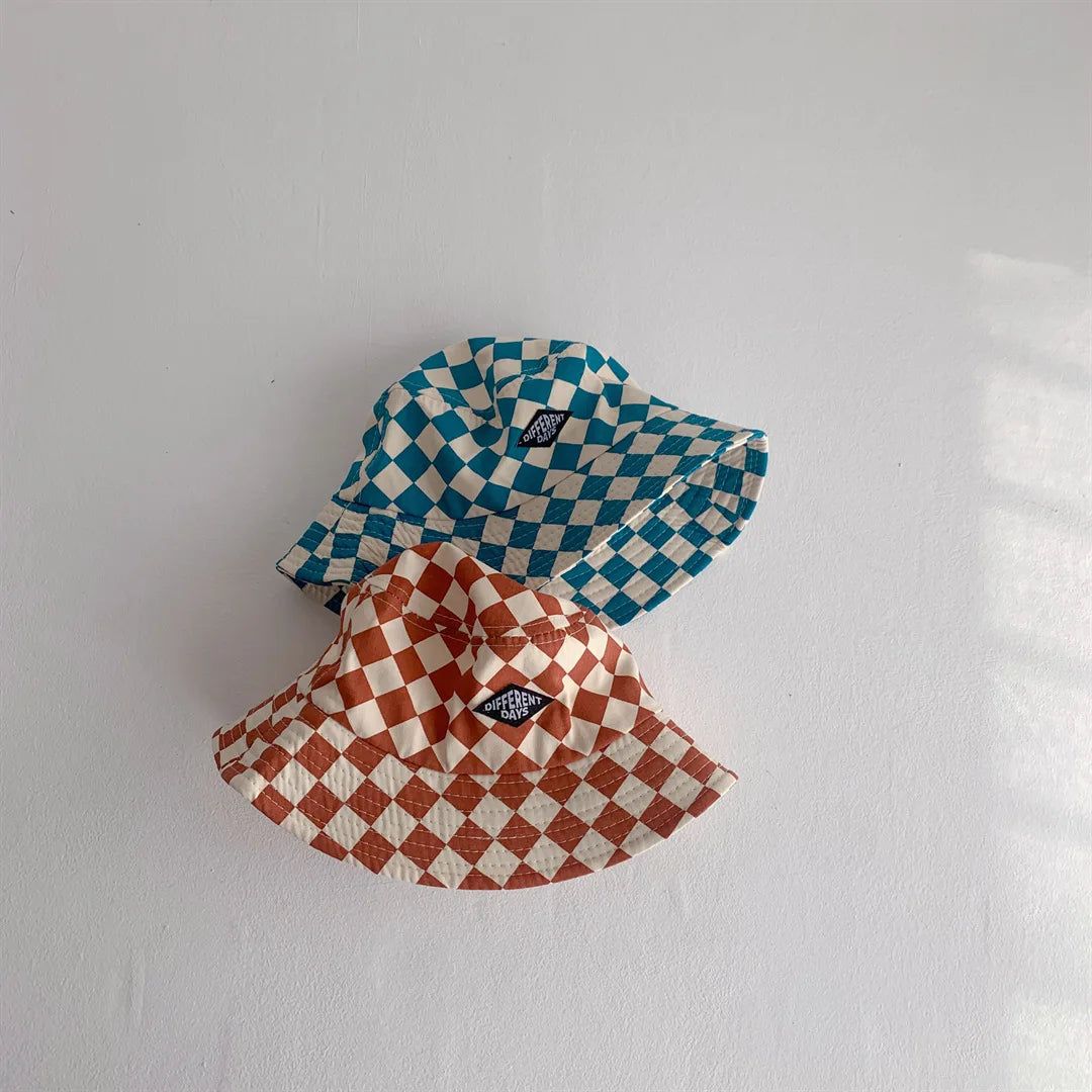 Kids Checkerboard Bucket Hat - Sun Protection for Boys & Girls