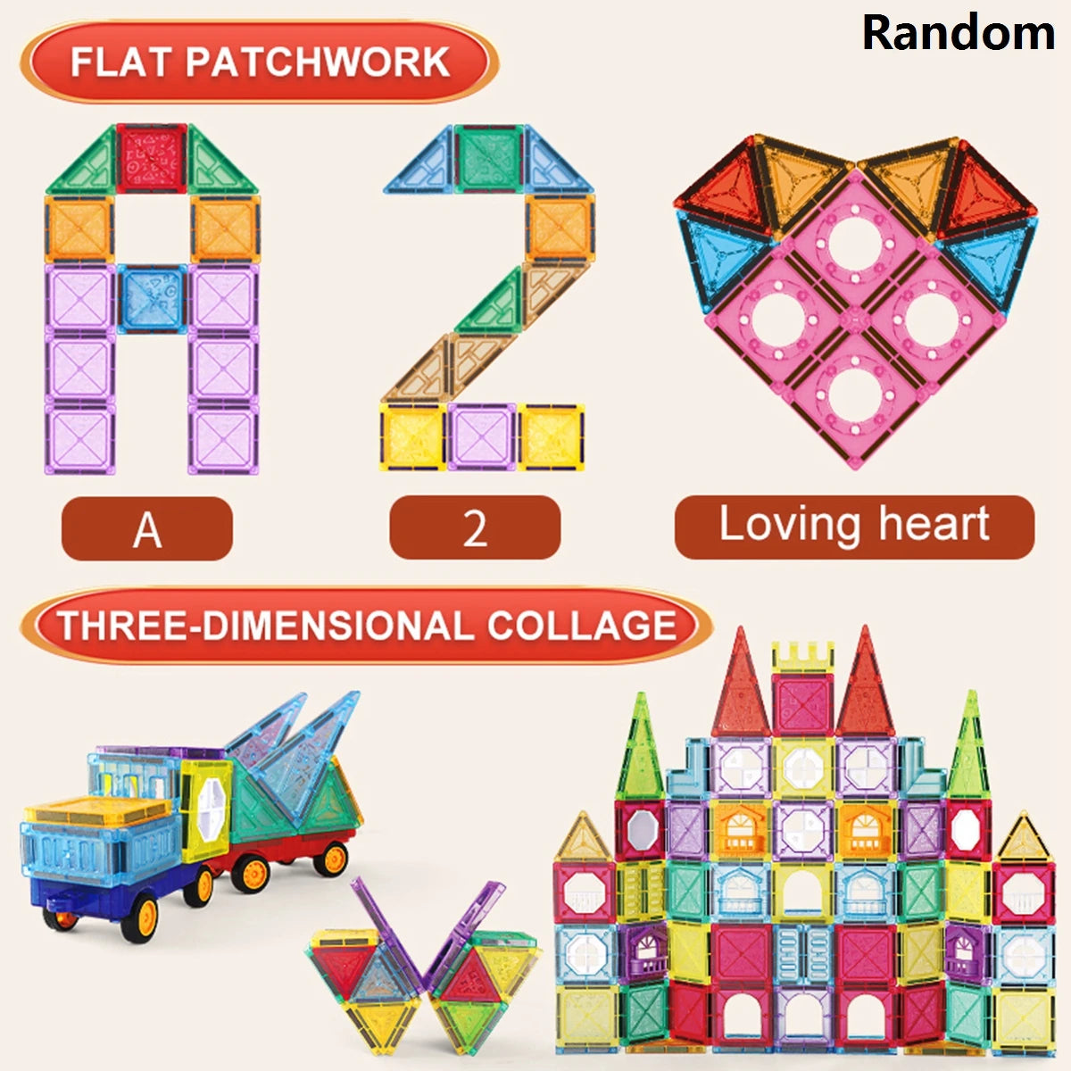 Sajo™ Magnetic Tiles Building Blocks Set for Kids