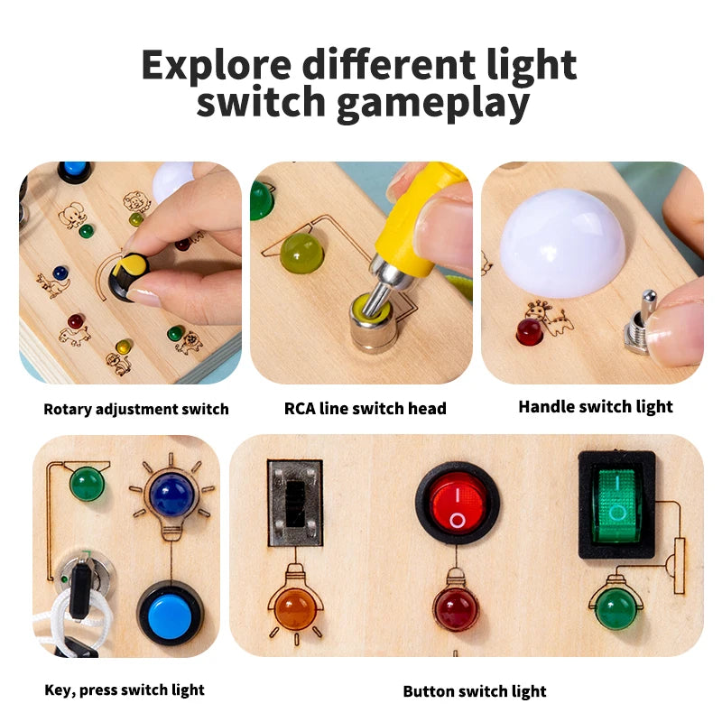 Sajo™ Kids Sensory Activity Board - Light-Up Fun for Little Explorers!