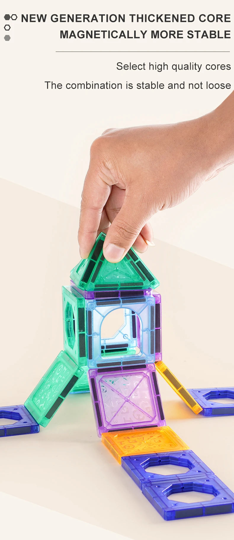 Sajo™ Magnetic Tiles Building Blocks Set for Kids
