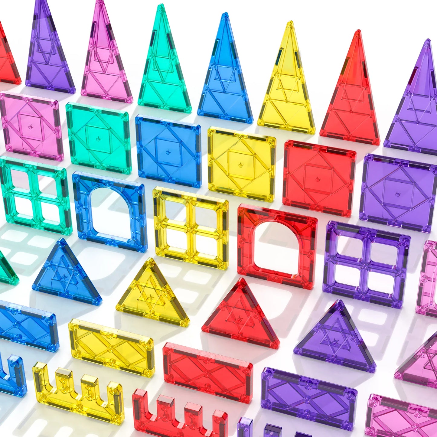 Sajo™ 52-Piece Magnetic Tiles Set – 3D Building Blocks for Kids