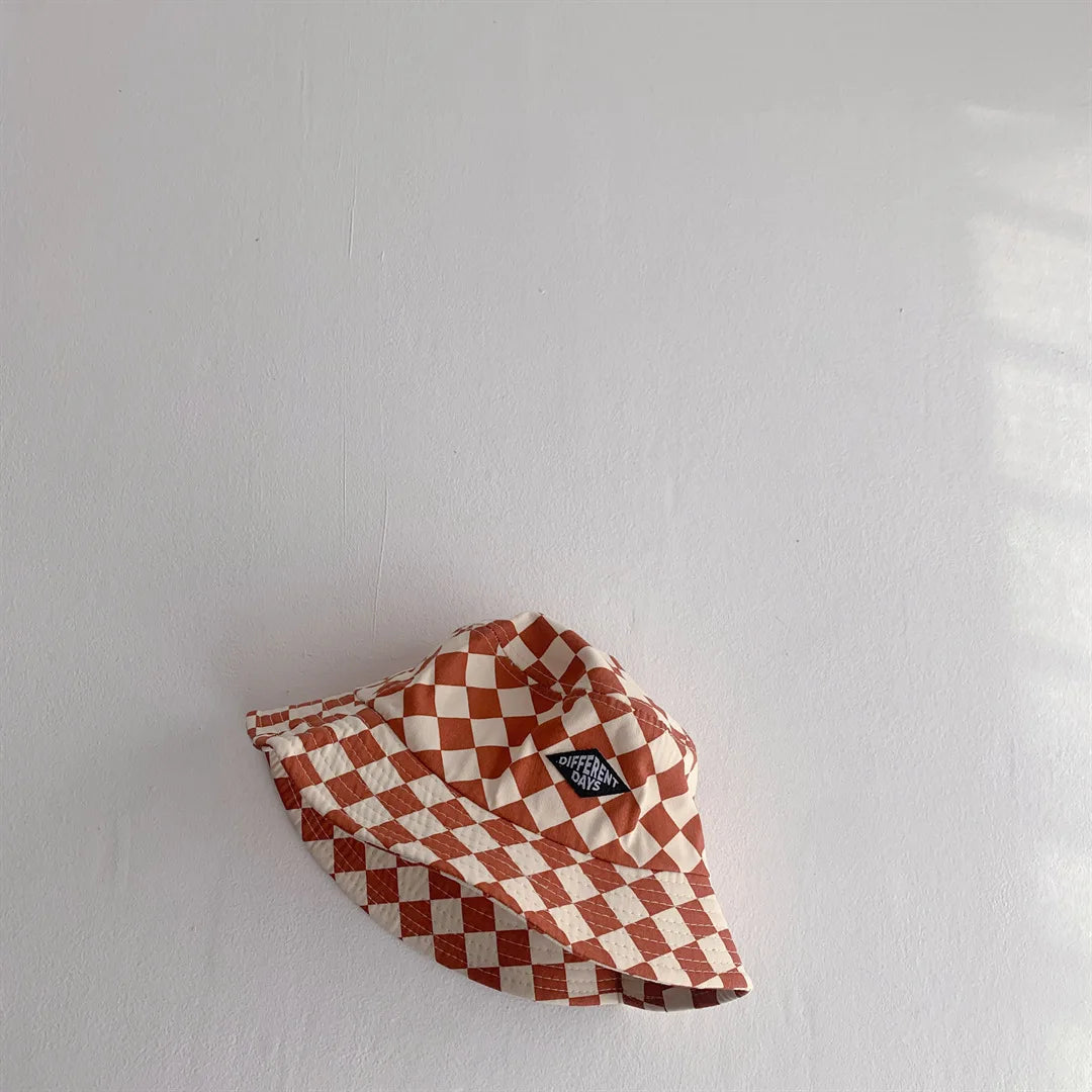 Kids Checkerboard Bucket Hat - Sun Protection for Boys & Girls