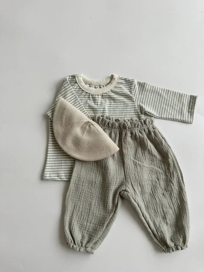 Sajo™ Organic Cotton Baby Pants – Soft Muslin Bottoms for Newborns & Toddlers
