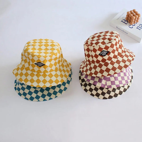 Kids Checkerboard Bucket Hat - Sun Protection for Boys & Girls