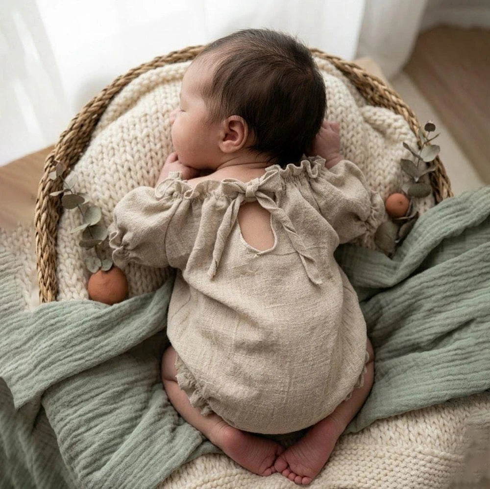 Sajo™ Vintage Ruffle Romper | Newborn Photography Dress