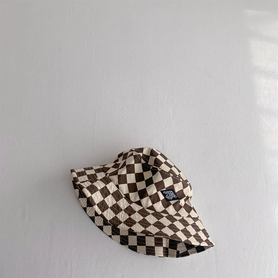 Kids Checkerboard Bucket Hat - Sun Protection for Boys & Girls