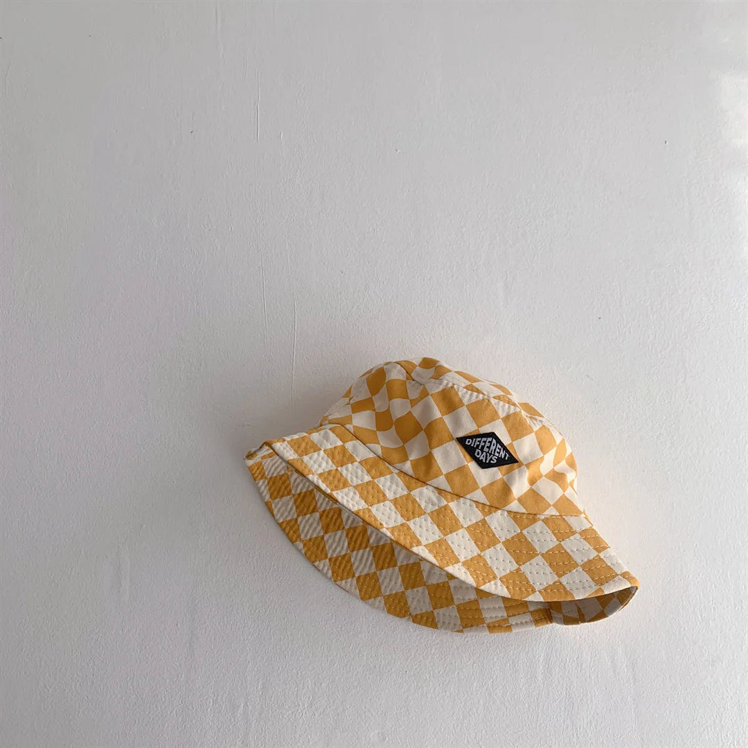 Kids Checkerboard Bucket Hat - Sun Protection for Boys & Girls