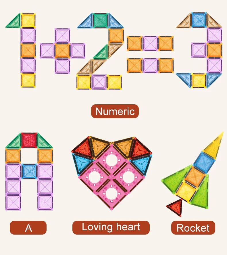 Sajo™ Magnetic Tiles Building Blocks Set for Kids