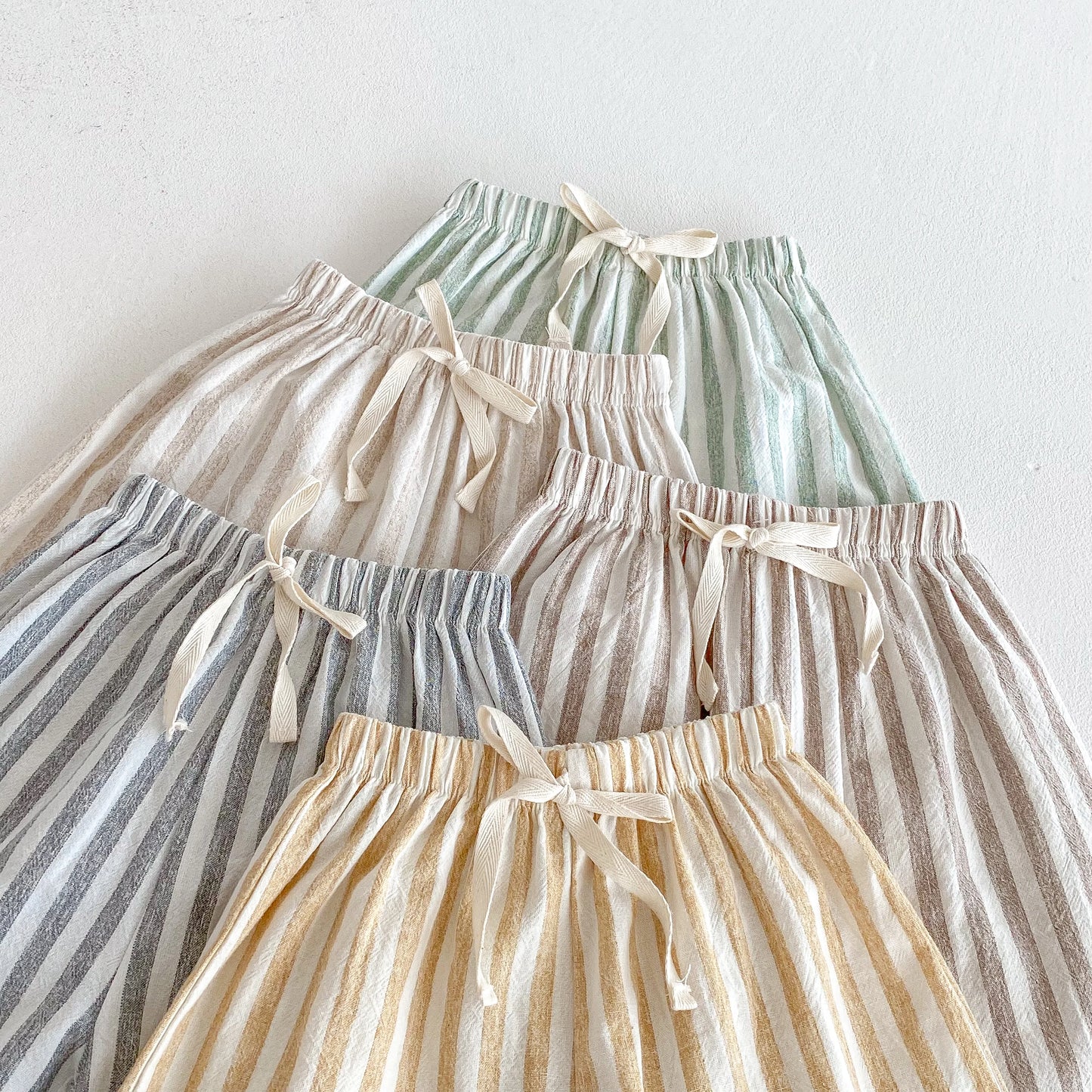 Sajo™ Kids Vintage Linen Stripe Trousers – Casual Elasticated Waist Pants
