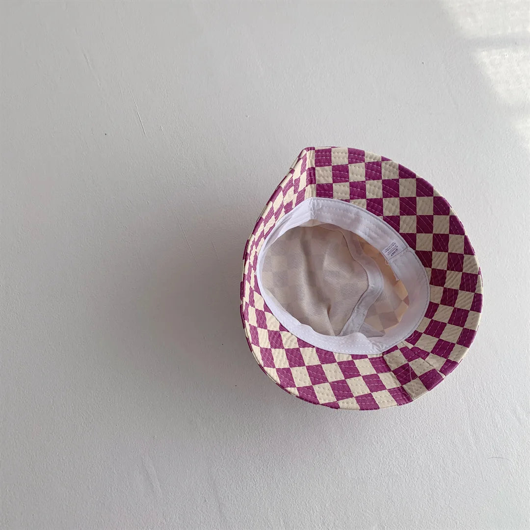 Kids Checkerboard Bucket Hat - Sun Protection for Boys & Girls