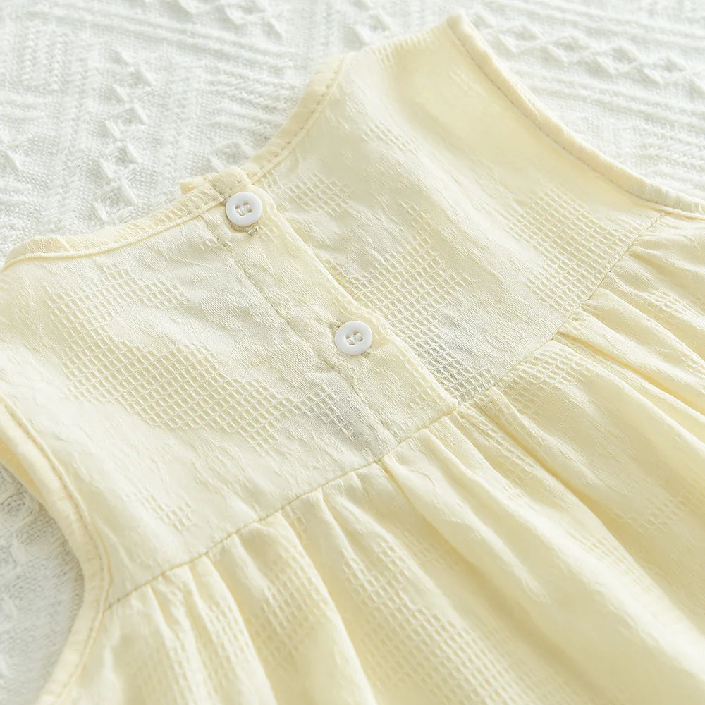 Sajo™ Girls Embroidered Sleeveless Vest Dress - Fresh & Breezy Summer Style!