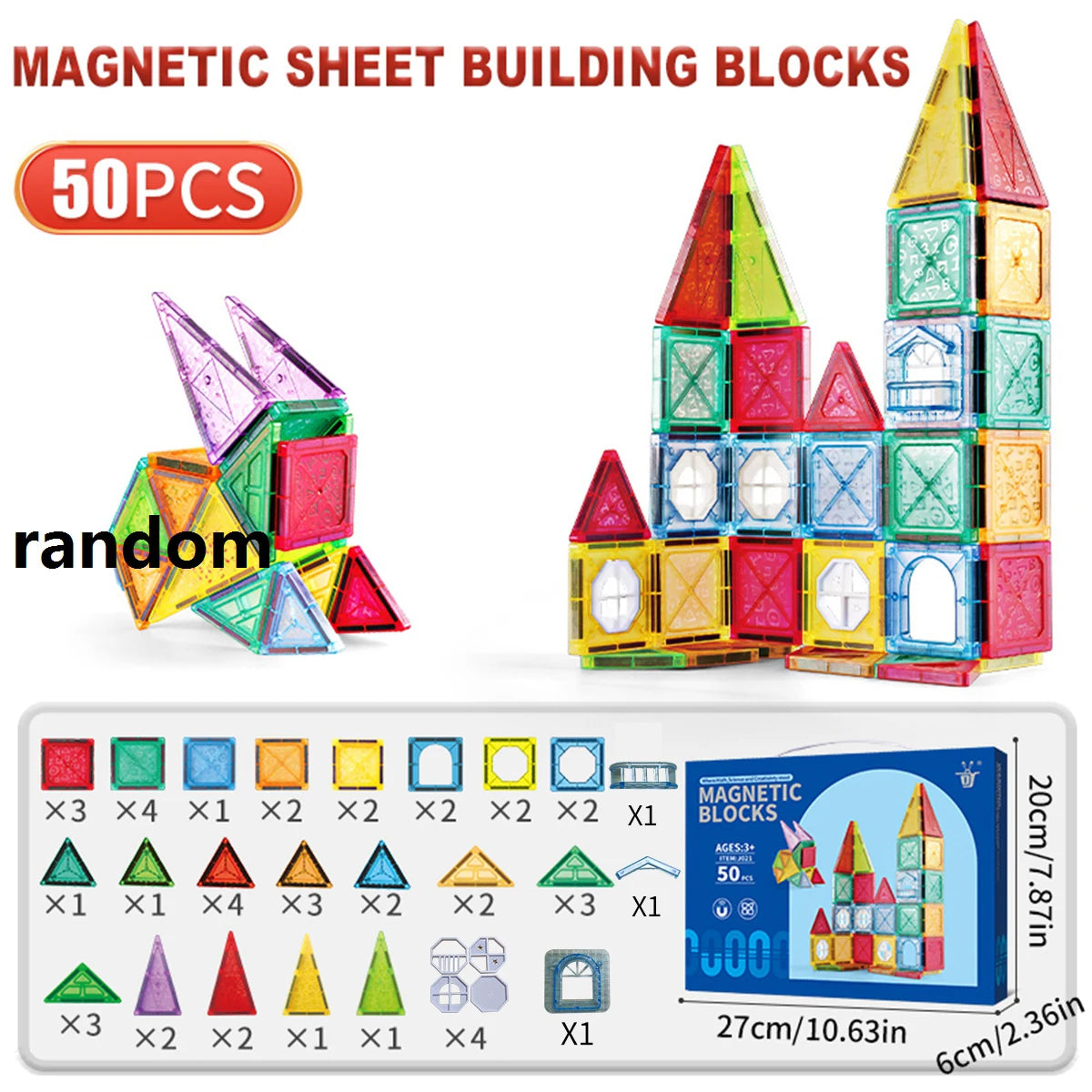 Sajo™ Magnetic Tiles Building Blocks Set for Kids