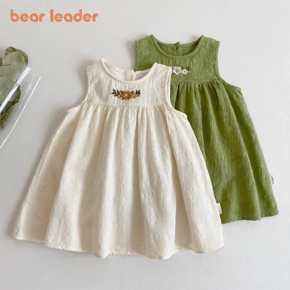 Sajo™ Girls Embroidered Sleeveless Vest Dress - Fresh & Breezy Summer Style!