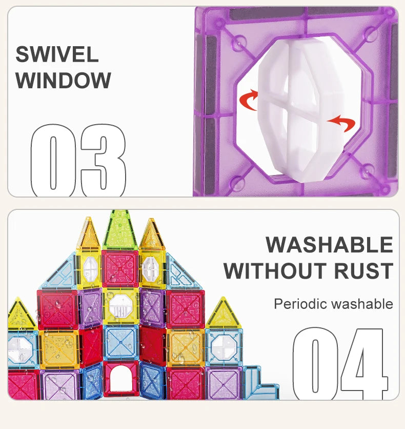 Sajo™ Magnetic Tiles Building Blocks Set for Kids