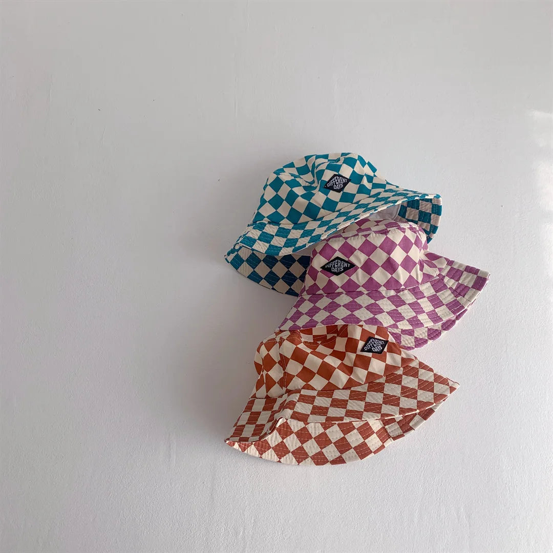 Kids Checkerboard Bucket Hat - Sun Protection for Boys & Girls