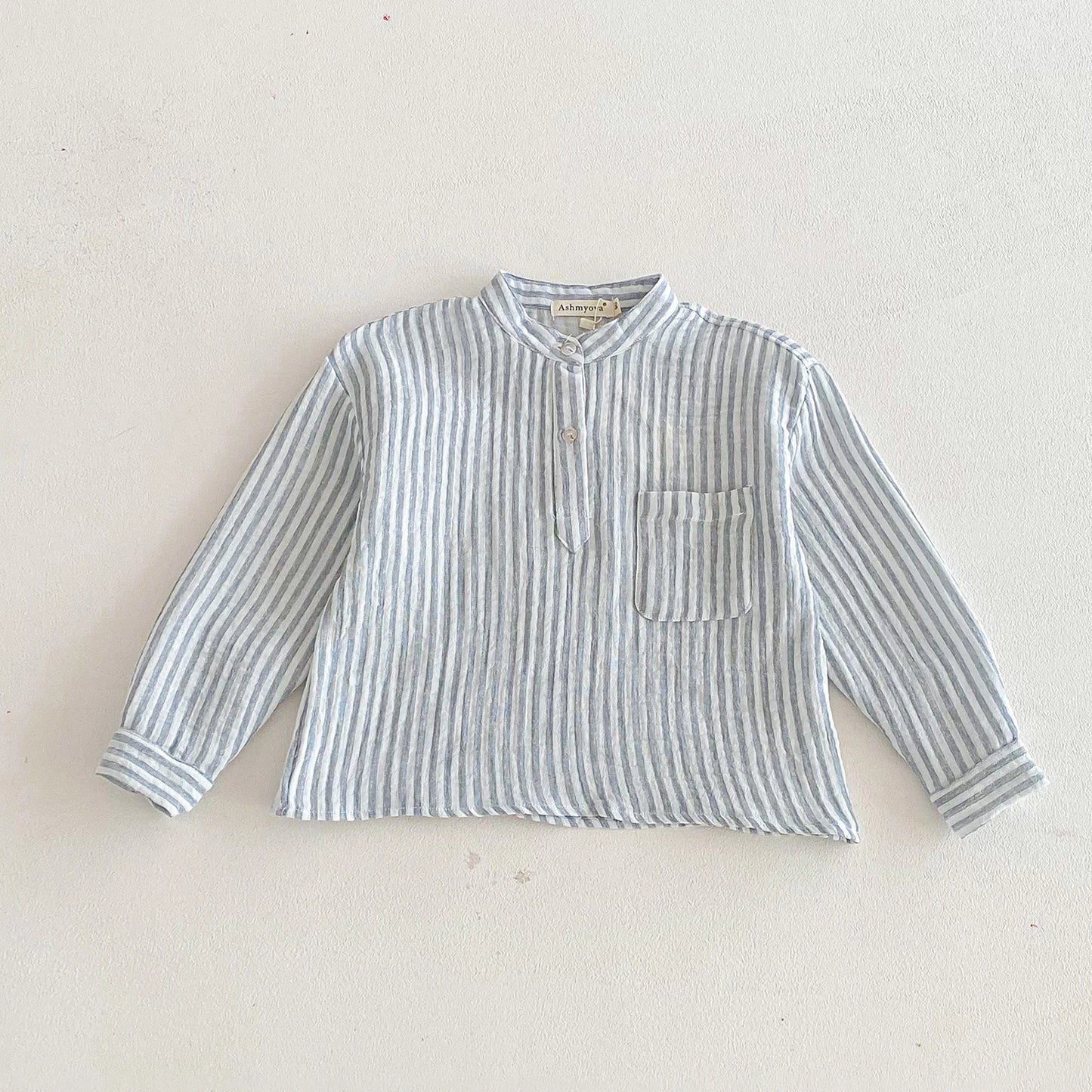 Sajo™ Boys Vintage Stripe Henley Shirt – Casual Long Sleeve Top