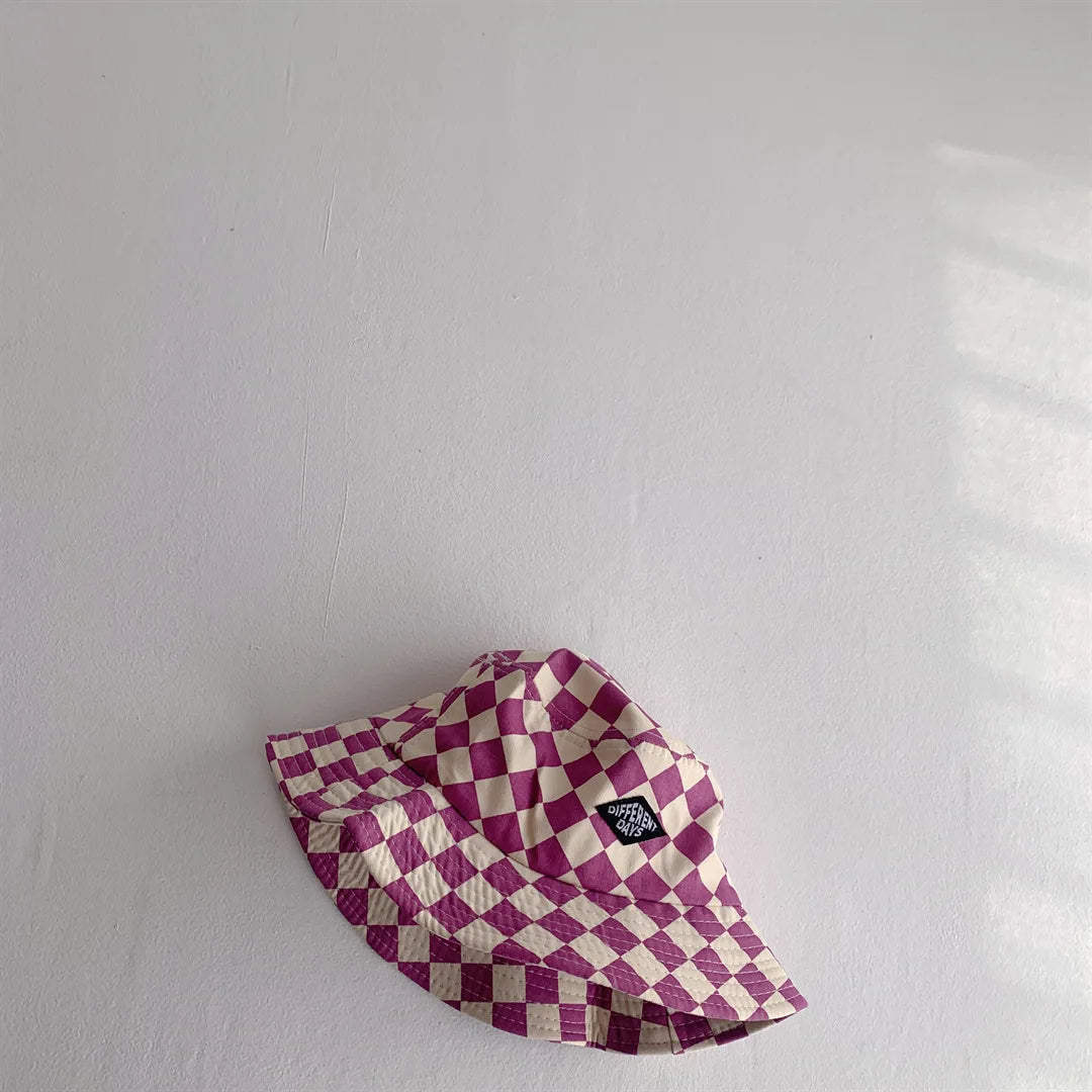 Kids Checkerboard Bucket Hat - Sun Protection for Boys & Girls