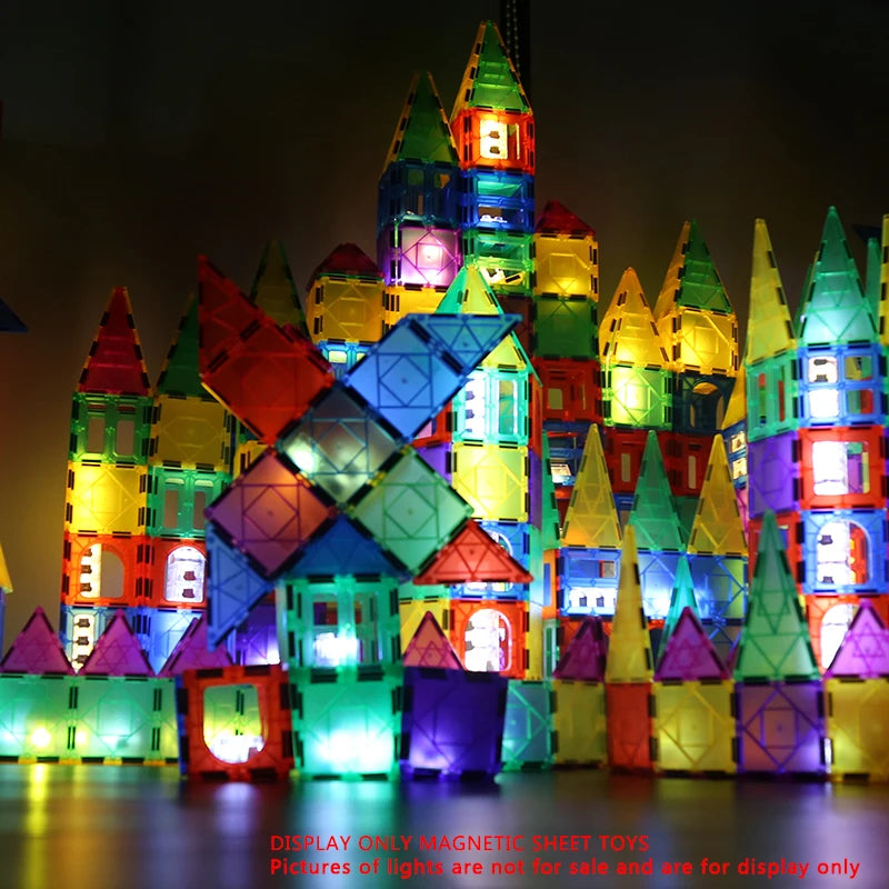 Sajo™ 52-Piece Magnetic Tiles Set – 3D Building Blocks for Kids