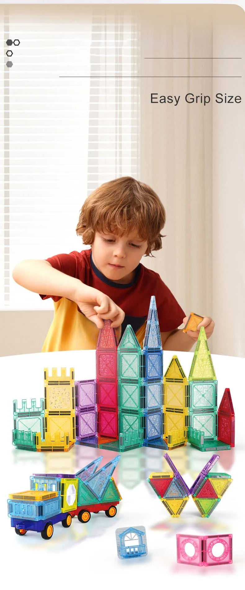 Sajo™ Magnetic Tiles Building Blocks Set for Kids