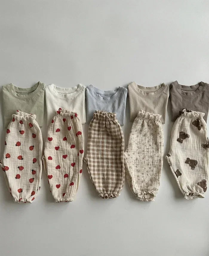 Sajo™ Organic Cotton Baby Pants – Soft Muslin Bottoms for Newborns & Toddlers