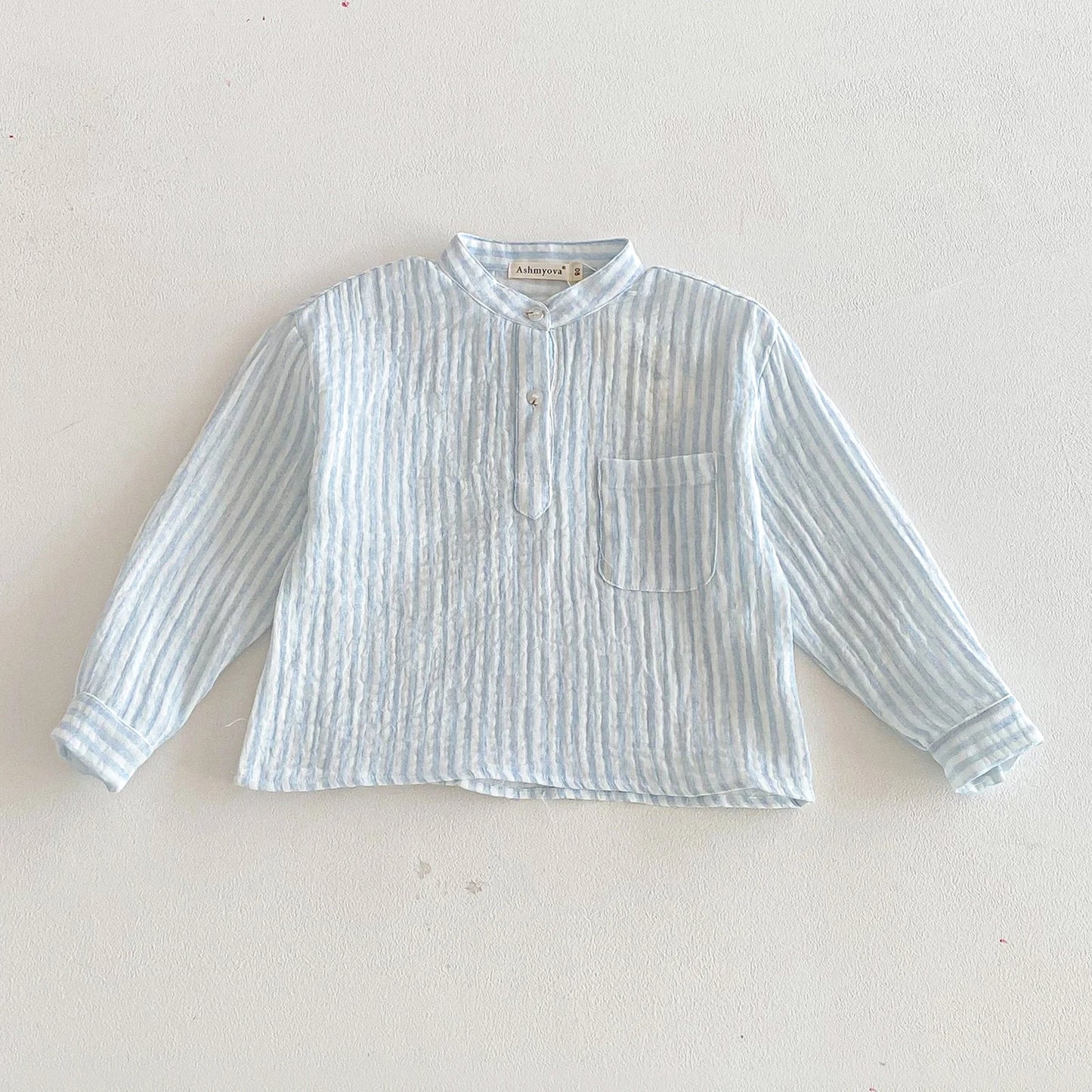 Sajo™ Boys Vintage Stripe Henley Shirt – Casual Long Sleeve Top