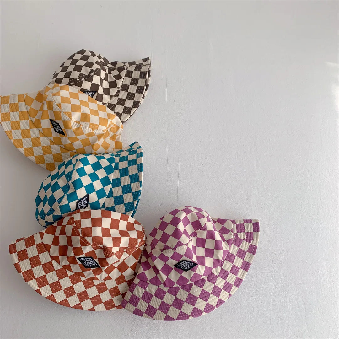 Kids Checkerboard Bucket Hat - Sun Protection for Boys & Girls
