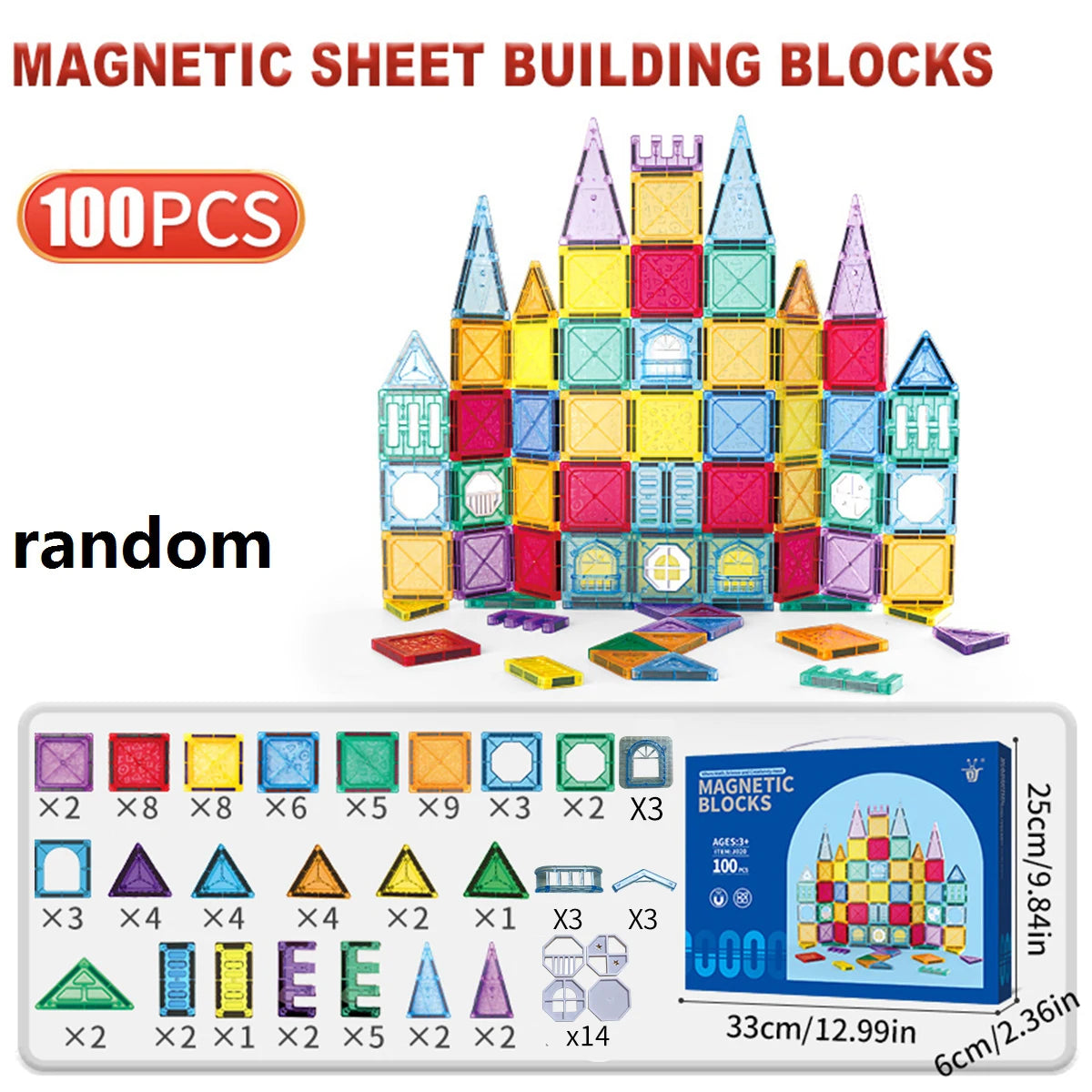 Sajo™ Magnetic Tiles Building Blocks Set for Kids