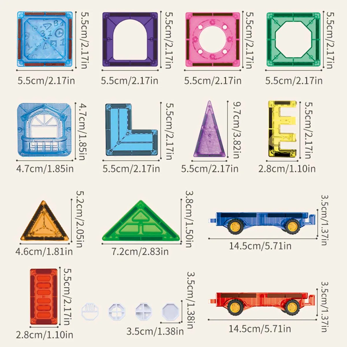 Sajo™ Magnetic Tiles Building Blocks Set for Kids