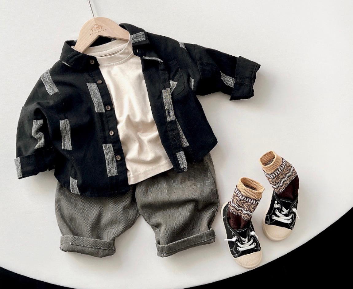 Boys Linen Long Sleeve Shirt - Smart Casual Top for Kids