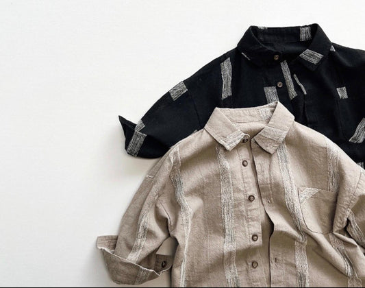 Boys Linen Long Sleeve Shirt - Smart Casual Top for Kids